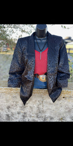 Nash Black Leopard Blazer Style Cardigan