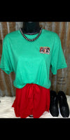 Merry Christmas Cattle And Plaid Top - Also in Plus Size