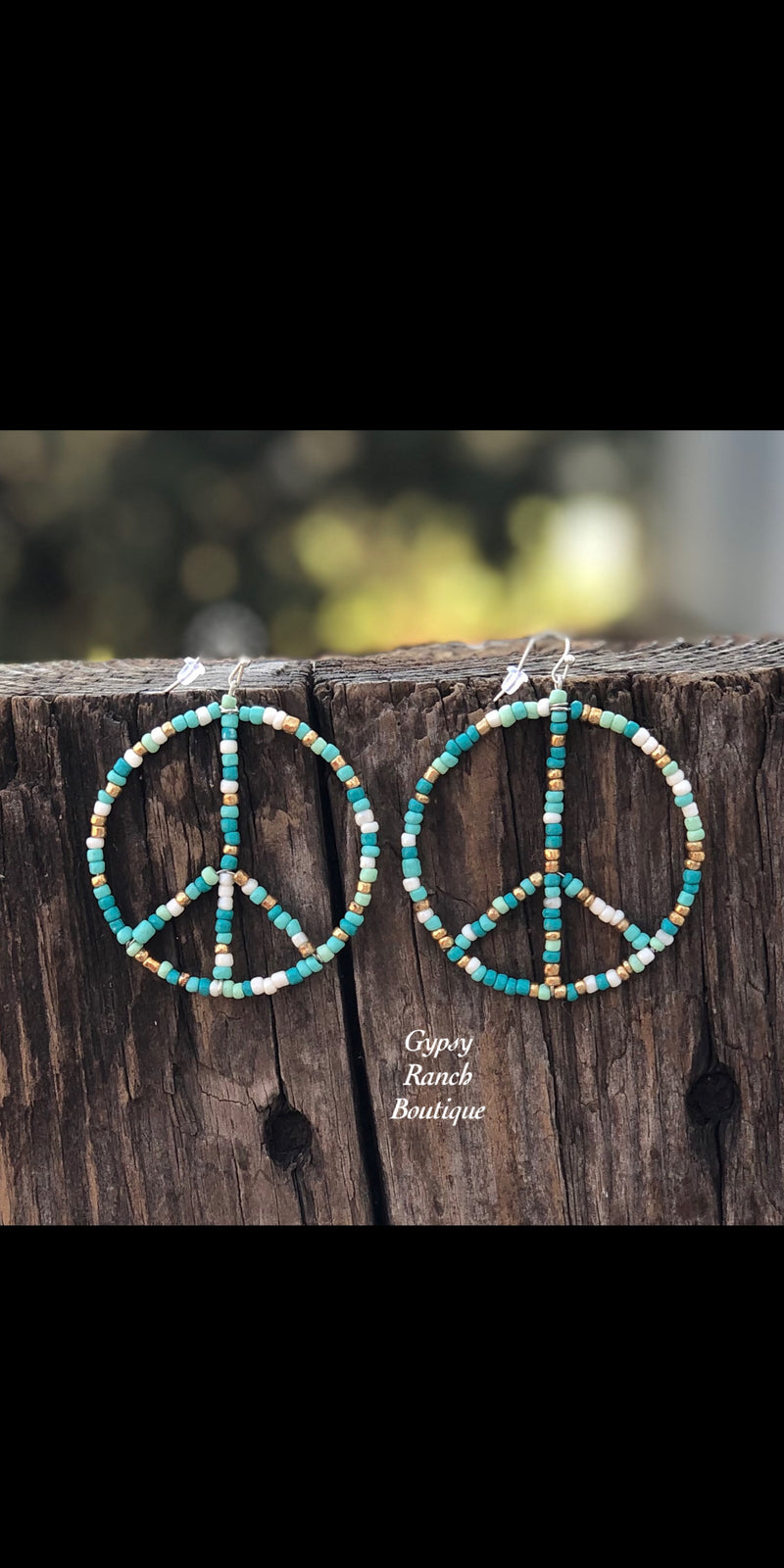 Turquoise Beaded Peace Earrings