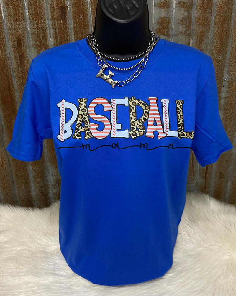 Baseball Mama on Royal Blue Top - Also in Plus Size