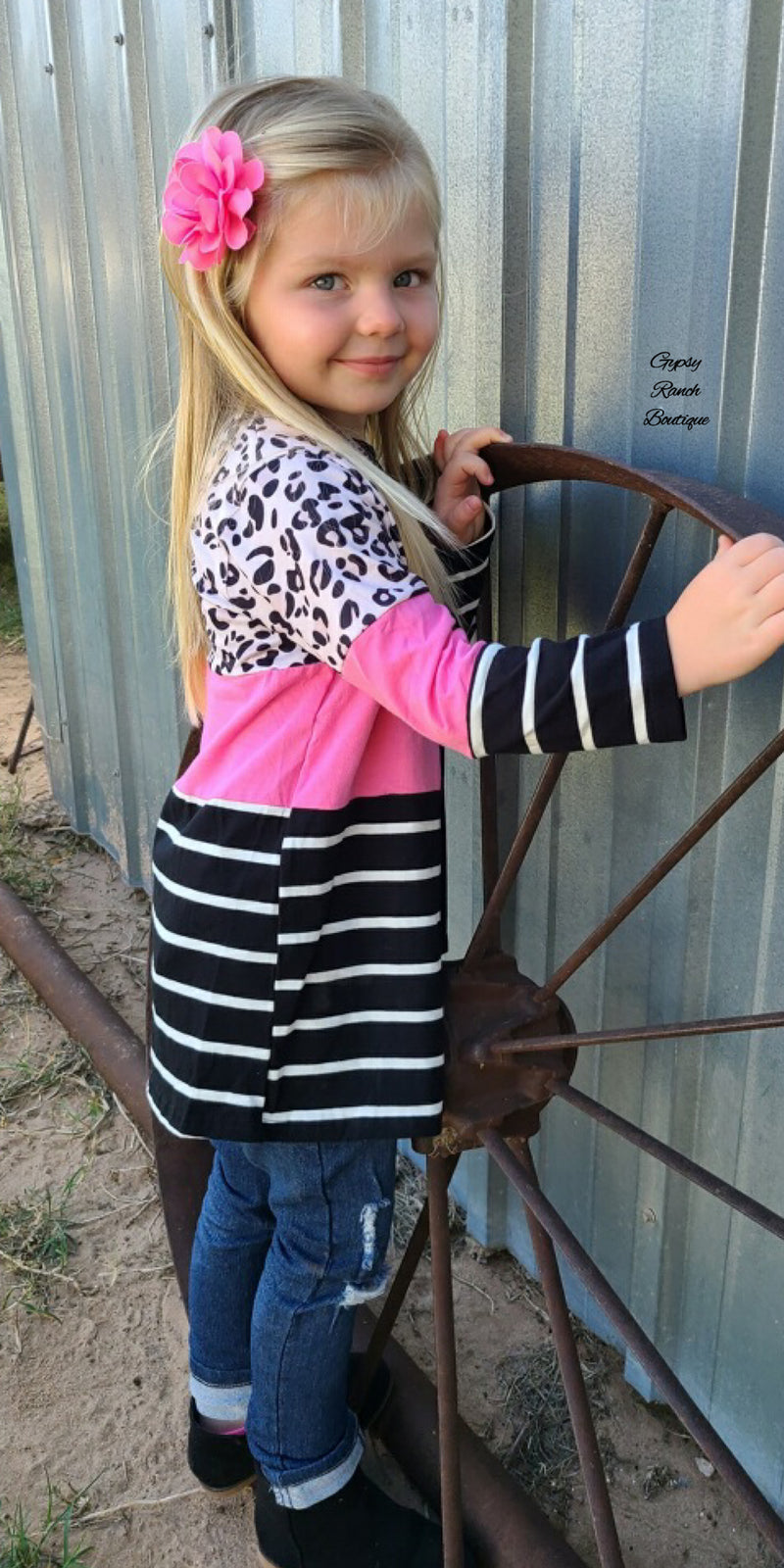 Kids Kamree Leopard Stripe Cardigan