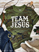 Team Jesus in Camo Top - Also in Plus Size