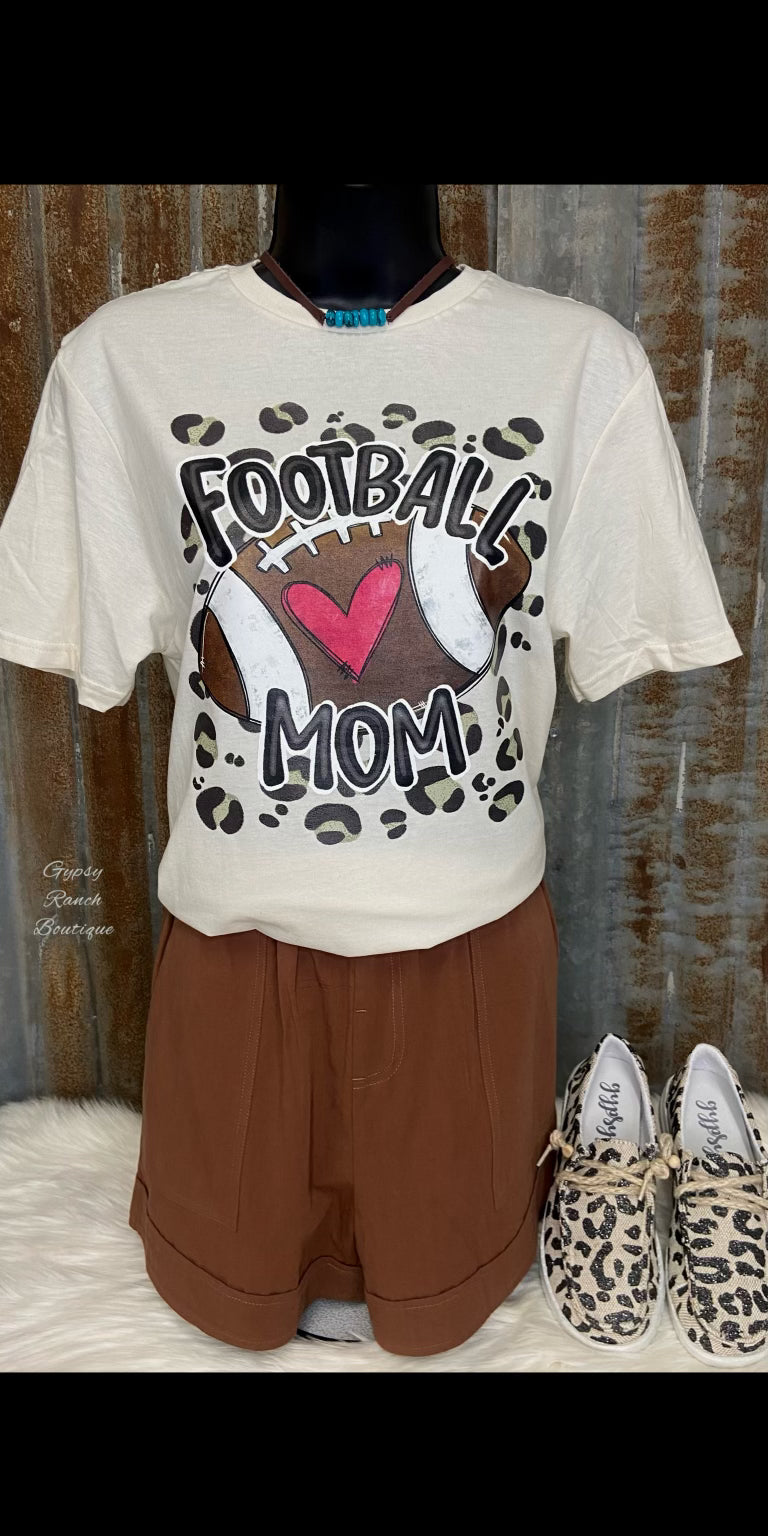 Football Mom Leopard Tee - Also in Plus Size