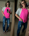 Islander Hot Pink Stripe Top - Also in Plus Size