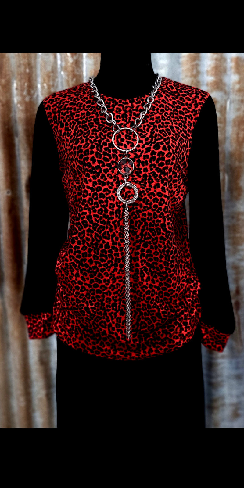 Belton Red & Black Leopard Top - Also in Plus Size