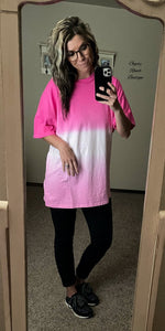 Ombre Pink Perfection OverSized Top - Also in Plus Size