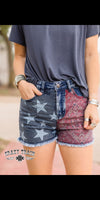 Star Struck Bandana Denim Shorts