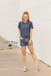 River Bend Serape Aztec Denim Shorts