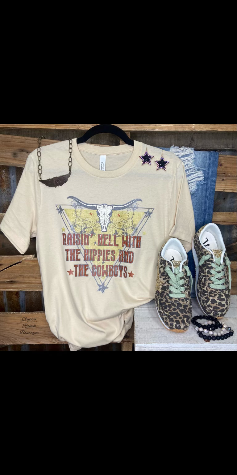 Hippies And The Cowboys Tee - Also in Plus Size