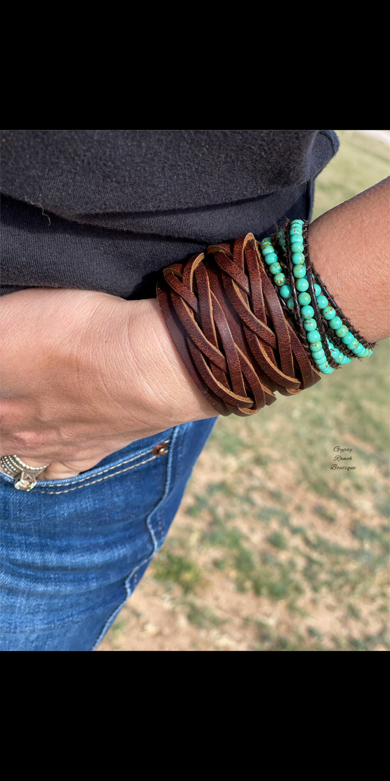Lonestar Braided Leather Cuff Bracelet