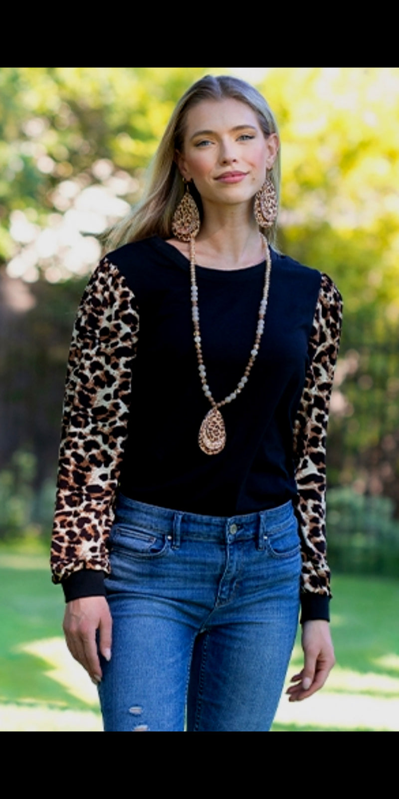 Brantley Black Leopard Pullover Top - Also in Plus Size