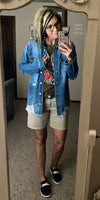Windthorst Denim Distressed Top