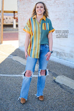 Marrow Serape Button Up Top - Also in Plus Size