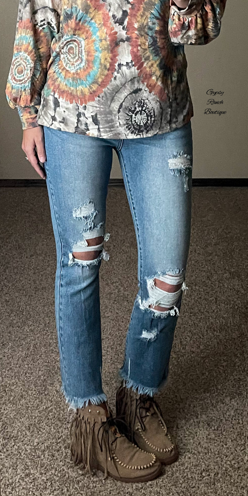 Breland Distressed Crop Jeans