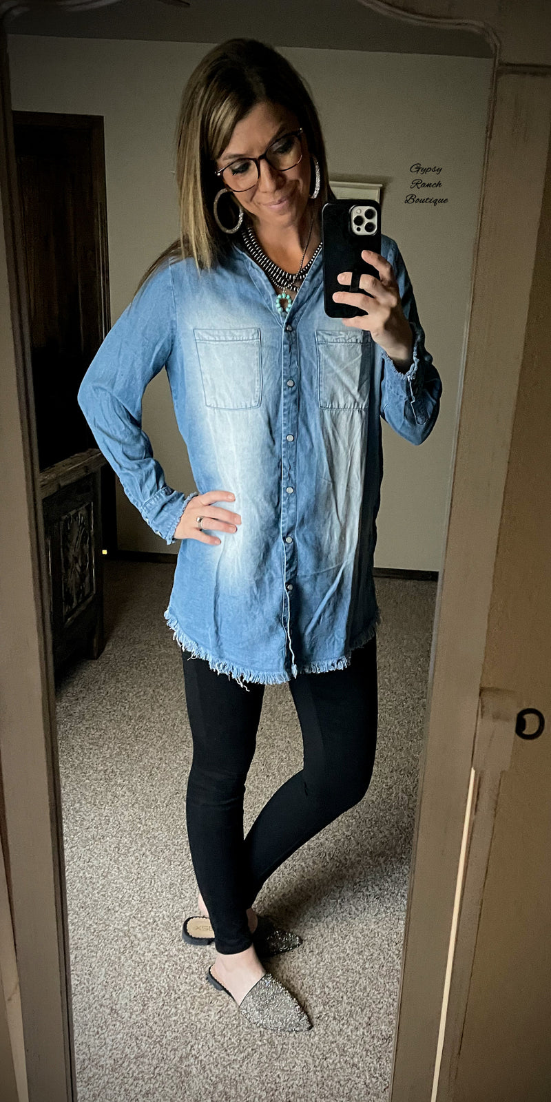 Dress to Impress Denim Tunic Top