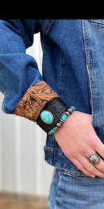 Range Rider Turquoise Leather Cuff Bracelet