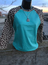 Timber Turquoise Leopard Top - Also in Plus Size