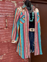 Wimberley Serape Cowhide Tunic Top - Also in Plus Size