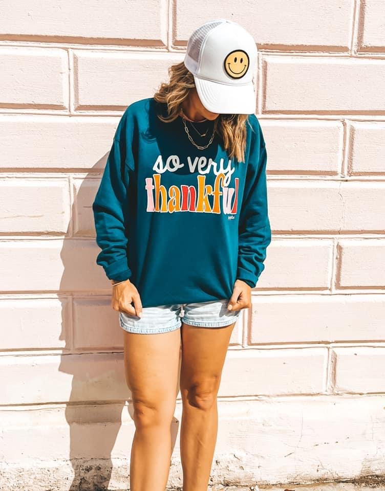 So Very Thankful Sweatshirt - Also in Plus Size