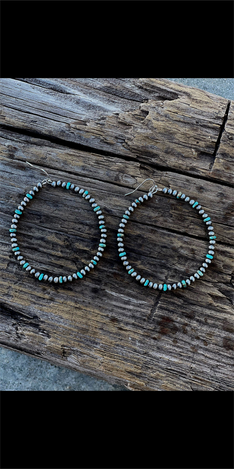 Teskey Navajo Pearl Hoop Earrings