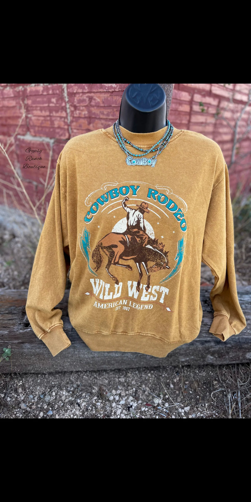 Cowboy Rodeo American Legend Sweatshirt Pullover Top - Also in Plus Size