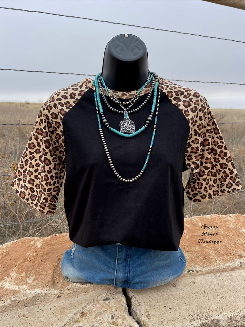 Denton Black Leopard Short Sleeve Top - Also in Plus Size