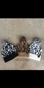 Leopard Pom Beanie