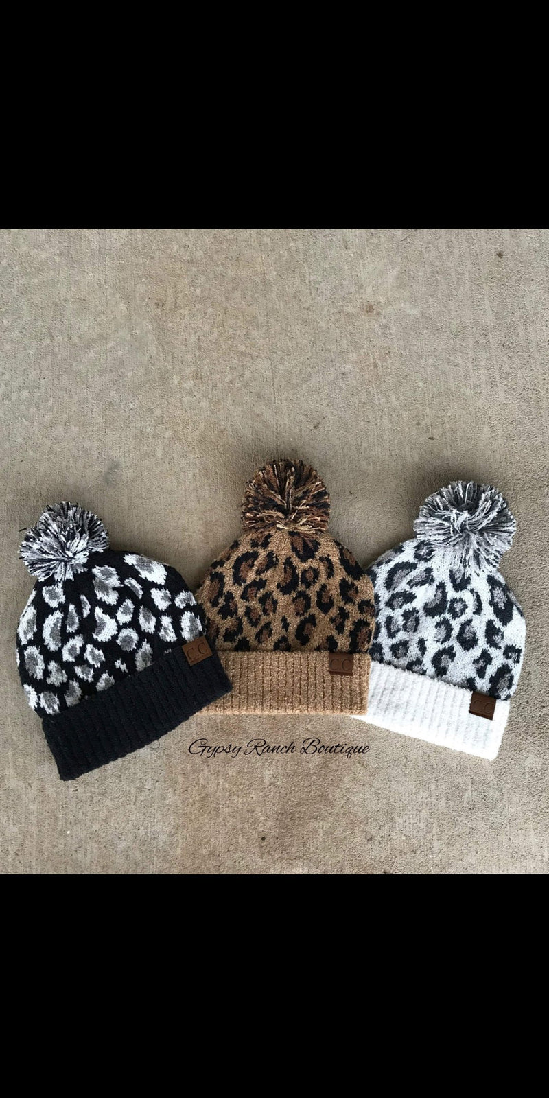 Leopard Pom Beanie