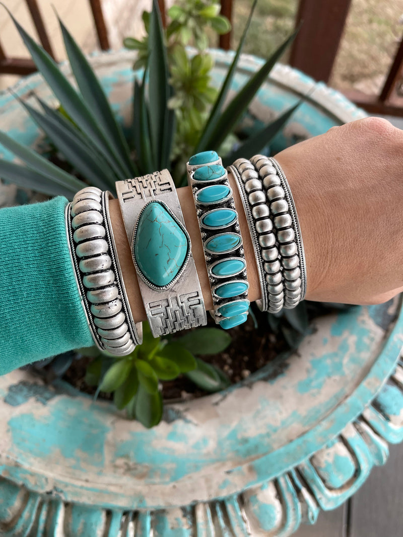 Taos Turquoise & Silver Cuff Bracelets