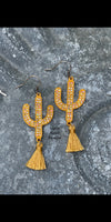 Twisted Cactus Tassel Earrings