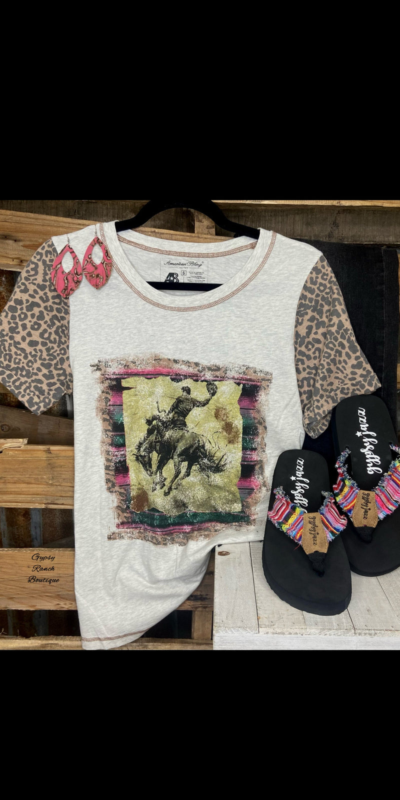 Round Rock Leopard Bronc Top - Also in Plus Size