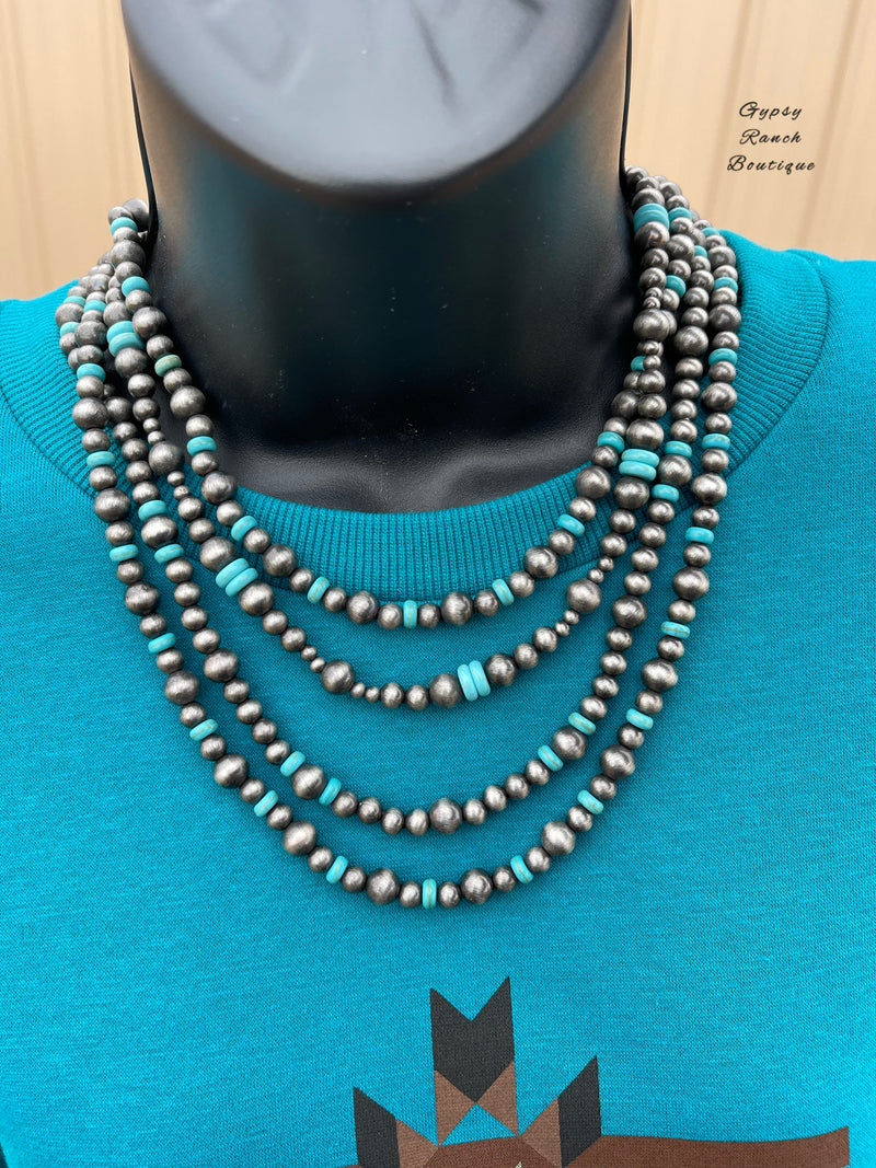 Finley Turquoise Navajo Pearl Layered Necklace