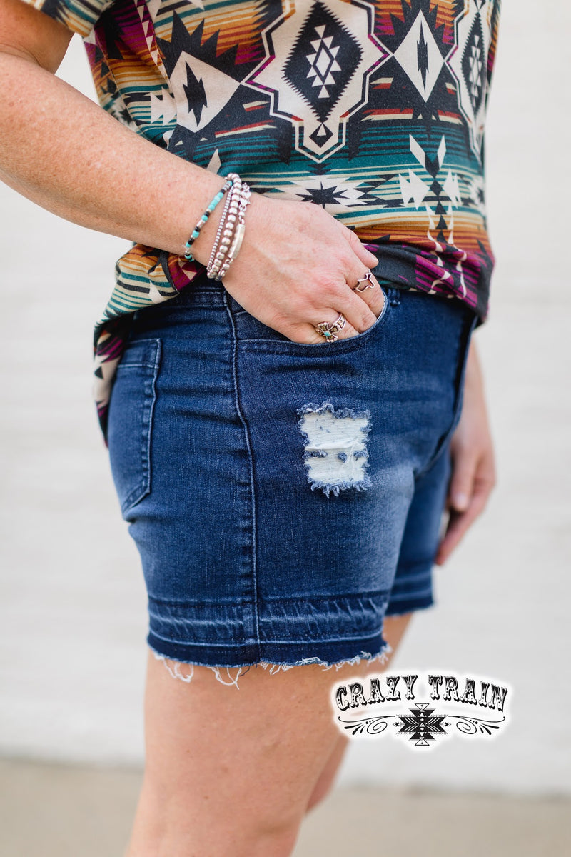 Highway Denim Shorts - Also in Plus Size