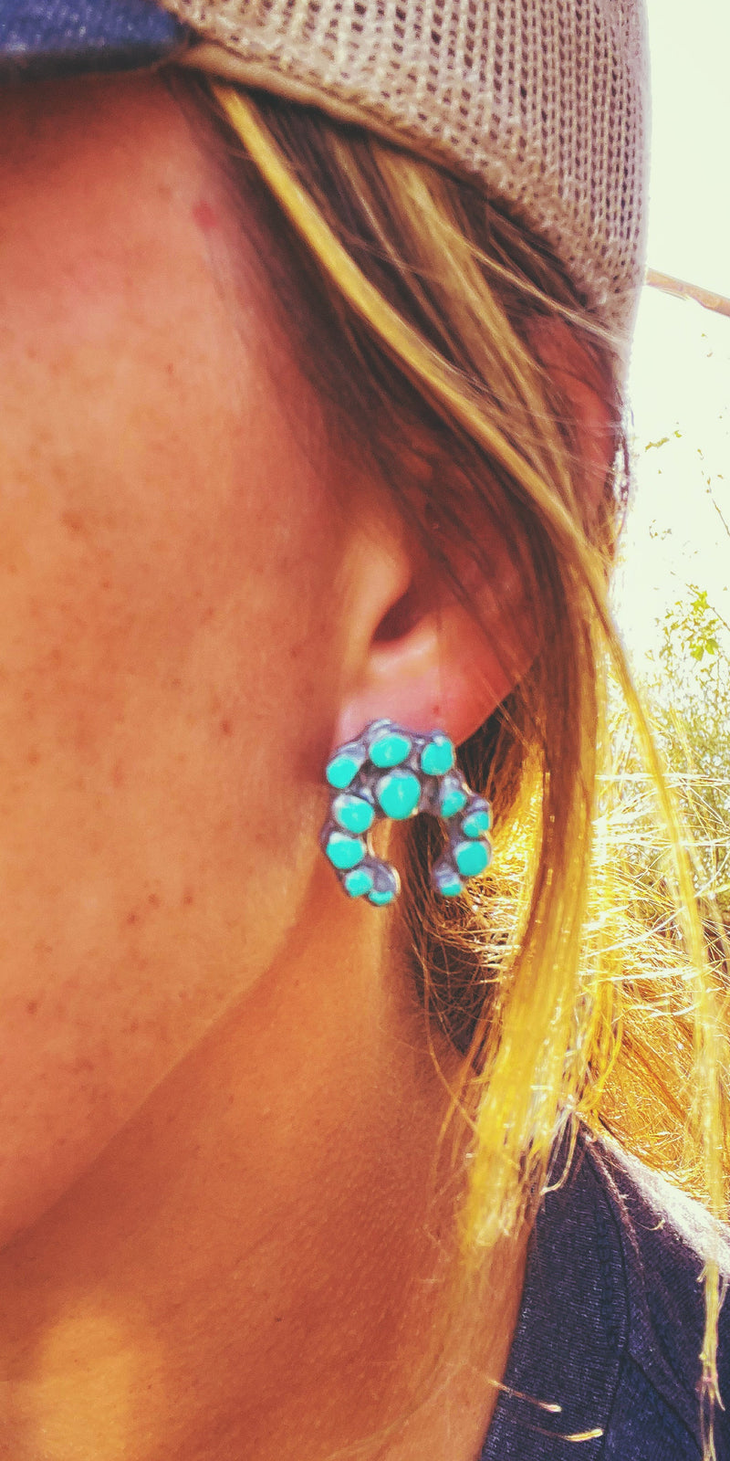 Dainty Turquoise Baby Squash Necklace or Earrings