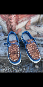 Riata Buckstitch Tooled Leather Shoes