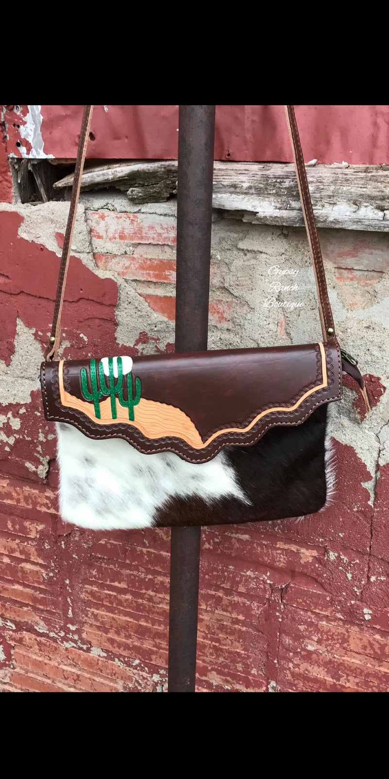 Cactus Getaway Cowhide  Purse