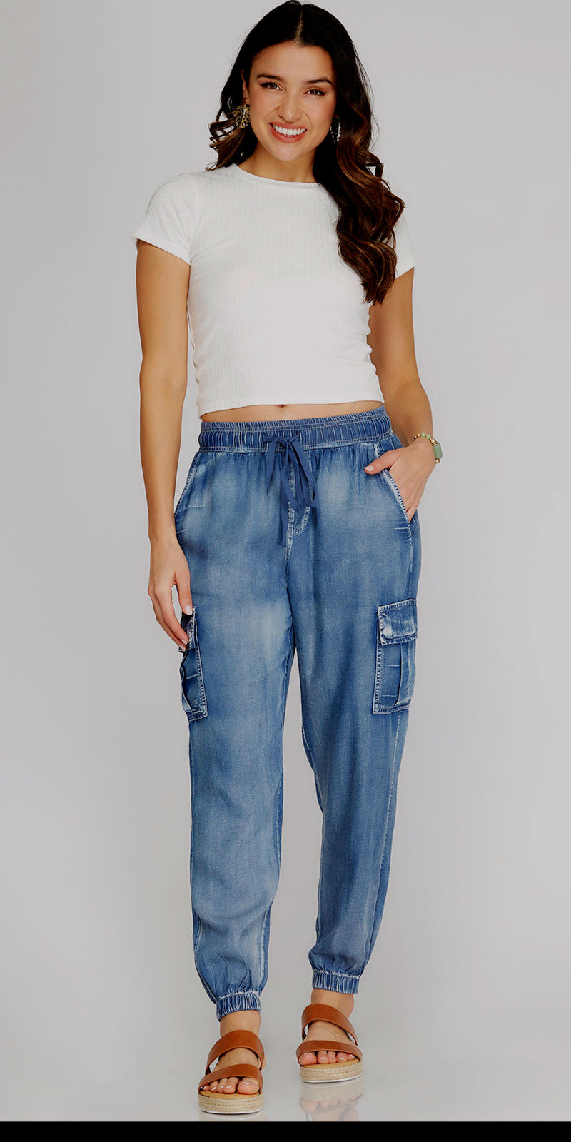 Don’t Skip A Beat Denim Joggers