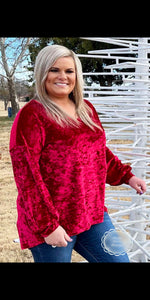 Take the Lead Velvet Top - Also in Plus Size