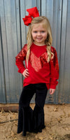 Kids Black Velour Bell Pants