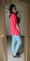 Spring Fling Coral Linen Kimono - Also in Plus Size