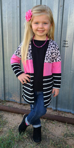 Kids Kamree Leopard Stripe Cardigan