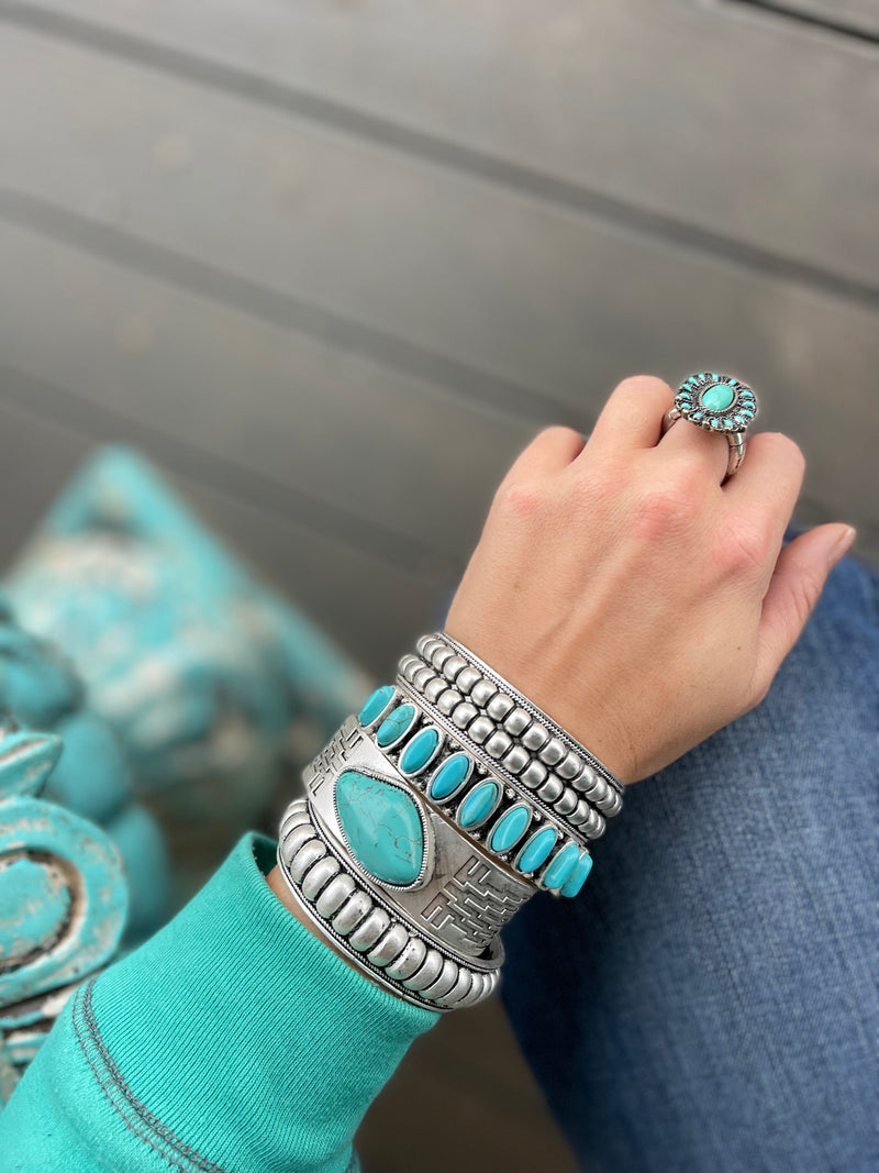 Taos Turquoise & Silver Cuff Bracelets