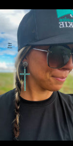 Daven Turquoise Cross Earrings