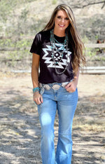 Alex Aztec Black Top - Also in Plus Size