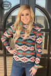Houston Aztec Cross Mesh Layering Top - Also in Plus Size