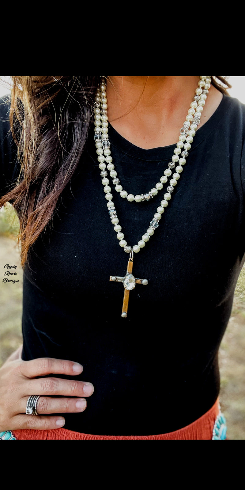 Church House Pearl Cross Necklace