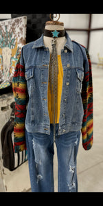 Prestige Aztec Denim Shacket Jacket