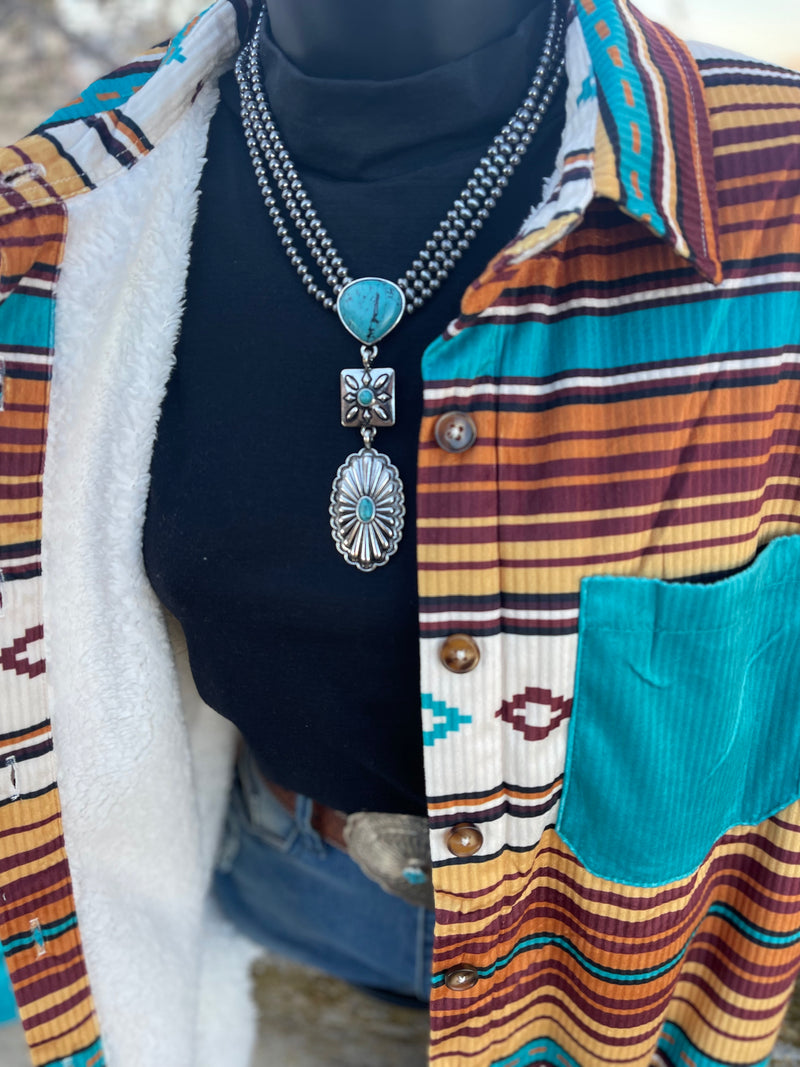 Coronado Serape Aztec Jacket Shacket - Also in Plus Size
