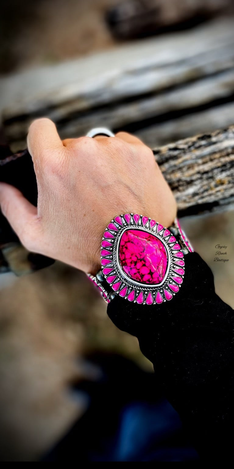 Bayless Hot Pink Stone Bracelet