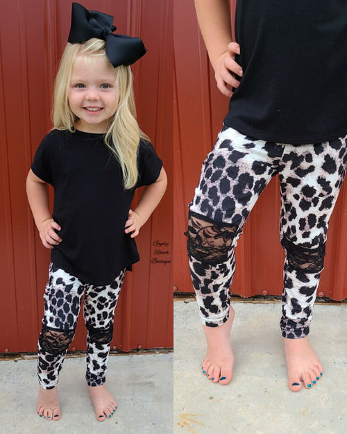 Kids Leopard Lace Leggings